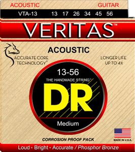 DR Strings Veritas Phosphor Bronze Acoustic Guitar Strings VTA-13 Medium 13-56
