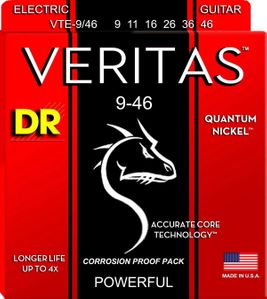 DR Veritas Quantum Nickel Round Core Electric Guitar Strings VTE-9/46 Light Heavy 9-46