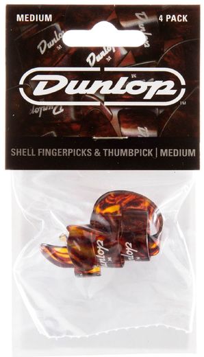 Dunlop 3 Fingerpicks and 1 Thumbpick Pack 9010TP Medium