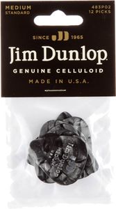 Dunlop Black Pearl Celluloid Standard Guitar Picks Medium 12 Pack
