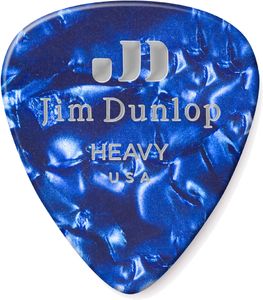 Dunlop Blue Pearl Celluloid Standard Guitar Picks Heavy 72 Refill Bag