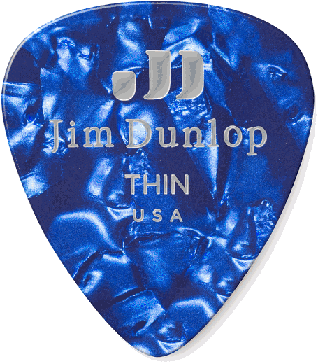 Dunlop Blue Pearl Celluloid Standard Guitar Picks Thin 72 Refill Bag