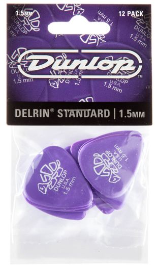 Dunlop Delrin 500 Guitar Picks  Light Purple 1.5mm 12 Pack