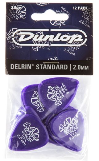 Dunlop Delrin 500 Guitar Picks  Purple 2.0mm 12 Pack