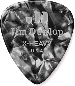 Dunlop Genuine Celluloid Classic Guitar Picks Extra Heavy Black Pearl 72 Refill Bag