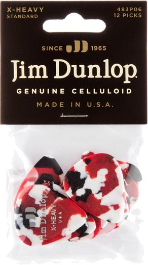 Dunlop Genuine Celluloid Classic Guitar Picks Extra Heavy Confetti 12 Pack