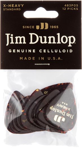 Dunlop Genuine Celluloid Classic Guitar Picks Extra Heavy Shell 12 Pack