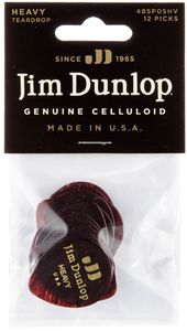 Dunlop Genuine Celluloid Teardrop Guitar Picks 485 Shell Tear Drop Heavy 12 pk