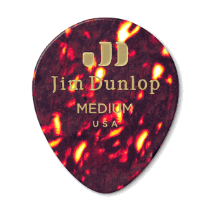 Dunlop Genuine Celluloid Teardrop Guitar Picks 485 Shell Tear Medium 72 Refill Bag