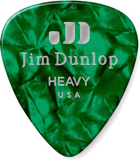 Dunlop Green Pearl Celluloid Standard Guitar Picks Heavy 72 Refill Bag