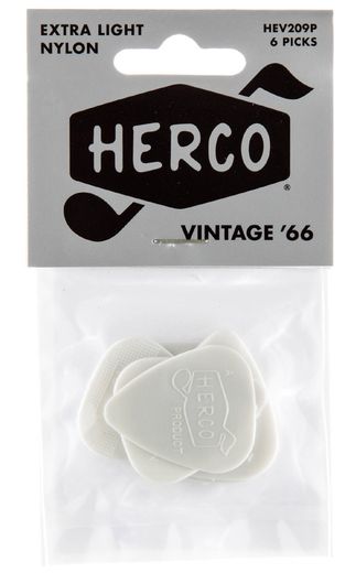 Dunlop Herco Vintage '66 Guitar Picks 209 Extra Light White 6 Pack
