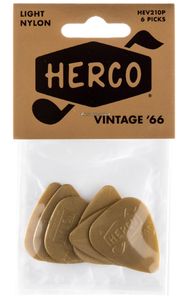 Dunlop Herco Vintage '66 Guitar Picks 210 Light Gold 6 Pack