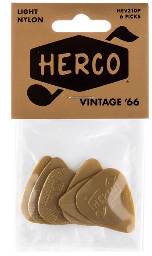 Dunlop Herco Vintage '66 Guitar Picks 210 Light Gold 6 Pack