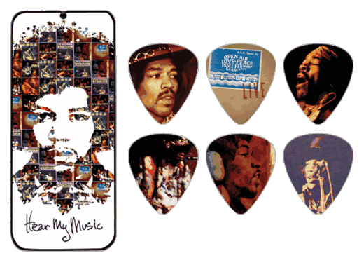 Dunlop Jimi Hendrix Collectors Guitar Picks and Tin