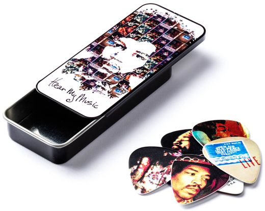 Dunlop Jimi Hendrix Collectors Guitar Picks and Tin JH-PT07M Medium - Hear My Music