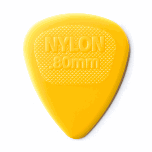 Dunlop Midi Nylon Guitar Picks Refill Bag - 72 Picks 443R.80 Yellow .80mm