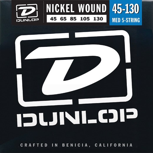 Dunlop Nickel-Plated Steel 5-String Electric Bass Strings DBN45130 Medium 45-130