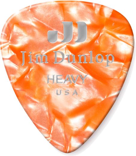 Dunlop Orange Pearl Celluloid Standard Guitar Picks Heavy 72 Refill Bag