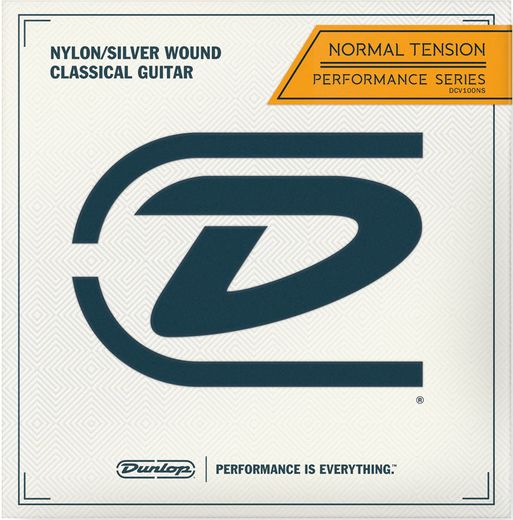 Dunlop Performance Series Crystal/Silver Plated Classical Guitar Strings Normal Tension DCV100NS Tie End