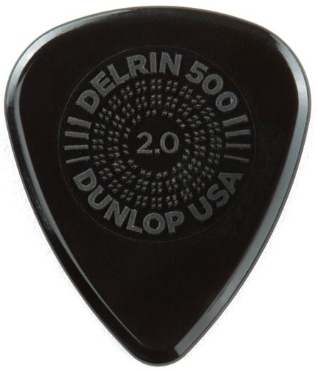 Dunlop Prime Grip Delrin 500 Guitar Picks 450 Black 2.0mm 12 Pack