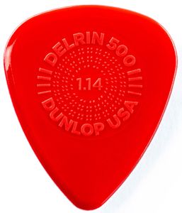 Dunlop Prime Grip Delrin 500 Guitar Picks 450 Red 1.14mm 12 Pack