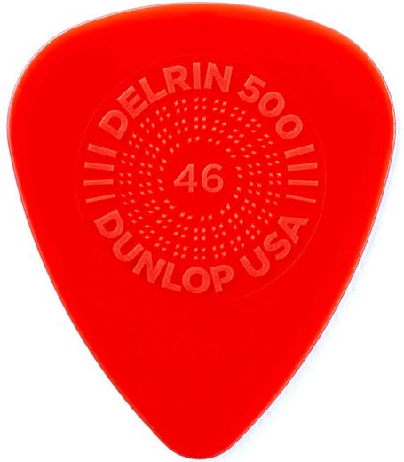 Dunlop Prime Grip Delrin 500 Guitar Picks 450 Red .46mm 12 Pack