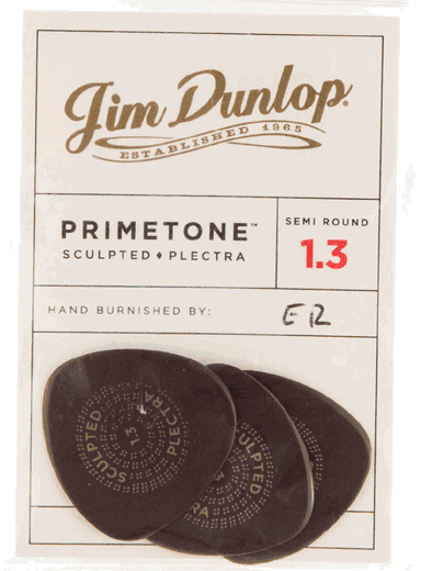 Dunlop Primetone Semi-Round Sculpted Plectra Guitar Picks 515 PT Semi-Round 1.3mm 3 Pack