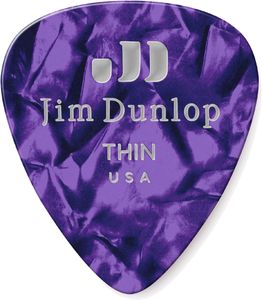 Dunlop Purple Pearl Celluloid Standard Guitar Picks Thin 72 Refill Bag