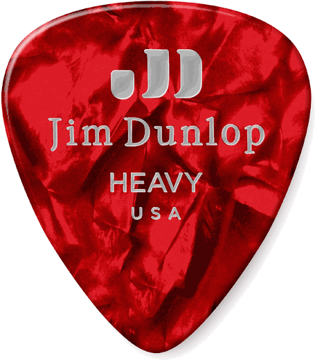 Dunlop Red Pearl Celluloid Standard Guitar Picks Heavy 72 Refill Bag