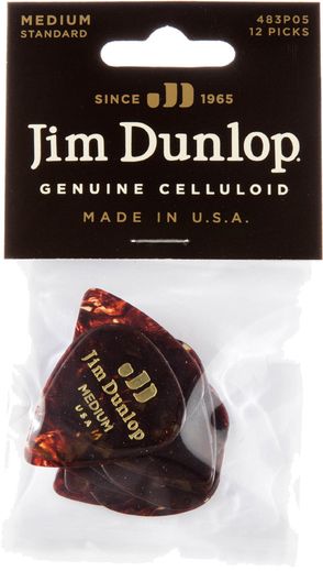 Dunlop Shell Celluloid Standard Guitar Picks Medium 12 Pack