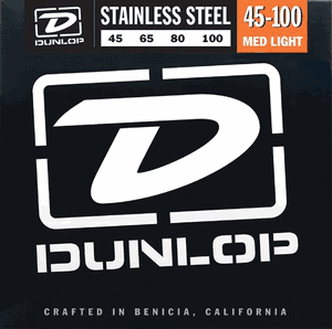 Dunlop Stainless Steel 4-String Electric Bass Strings DBS45100 Med/Light 45-100