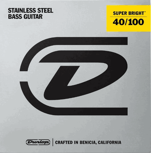 Dunlop Super Bright Stainless Steel Electric Bass Strings DBSBS40100 Light 40-100