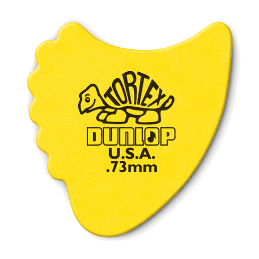 Dunlop Tortex Fin Guitar Picks Refill Bag - 72 Picks 414R.73 Yellow .73mm