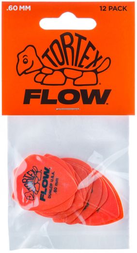 Dunlop Tortex Flow Standard Guitar Picks 558 Orange .60mm 12 Pack