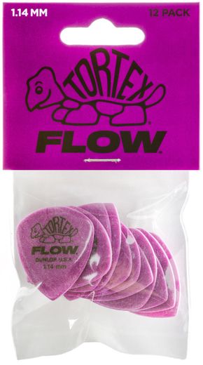 Dunlop Tortex Flow Standard Guitar Picks 558 Purple 1.14mm 12 Pack