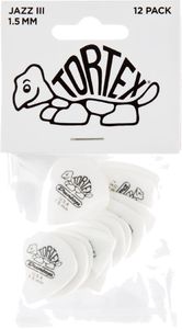Dunlop Tortex Jazz III White Guitar Picks 478 Tortex Jazz III 1.50mm 12 Pack