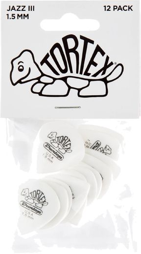 Dunlop Tortex Jazz III White Guitar Picks 478 Tortex Jazz III 1.50mm 12 Pack