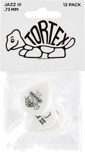 Dunlop Tortex Jazz III White Guitar Picks 478 Tortex Jazz III .73mm 12 Pack