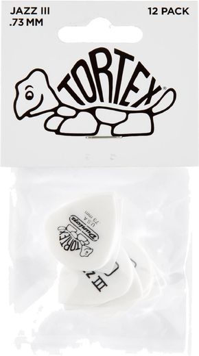 Dunlop Tortex Jazz III White Guitar Picks 478 Tortex Jazz III .73mm 12 Pack