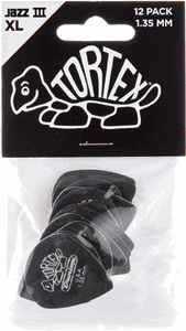 Dunlop Tortex Jazz III XL Guitar Picks 498 Black 1.35mm 12 Pack