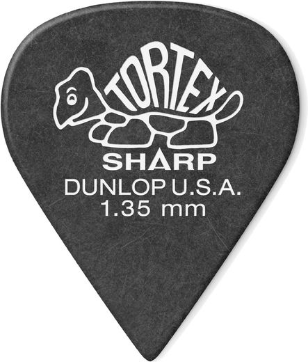 Dunlop Tortex Sharp Guitar Picks 412 Black 1.35mm 72 Refill Bag
