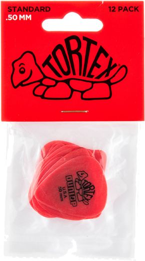 Dunlop Tortex Standard Guitar Picks 418 Red .50mm 12 Pack
