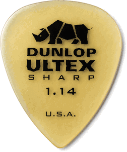 Dunlop Ultex Sharp Guitar Picks 433 Ultex Sharp 1.14 mm 72 Refill Bag