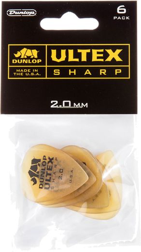Dunlop Ultex Sharp Guitar Picks 433 Ultex Sharp 2.0 mm 6 Pack