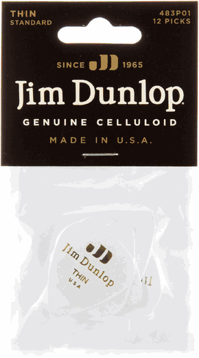 Dunlop White Celluloid Standard Guitar Picks