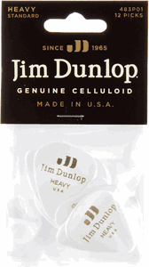 Dunlop White Celluloid Standard Guitar Picks Heavy 12 Pack