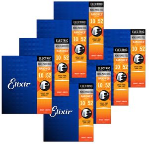 Elixir Anti-Rust 8 Pack Nanoweb Coated Electric Guitar Strings 12077-8P Light Heavy 10-52