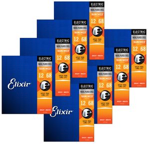 Elixir Anti-Rust 8 Pack Nanoweb Coated Electric Guitar Strings 12302-8P Baritone 12-68