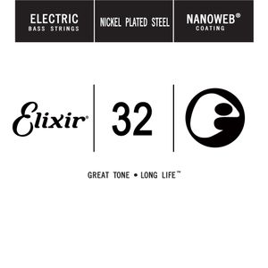 Elixir Anti-Rust Nanoweb Coated Electric Bass Single Strings 15332 Medium C .032