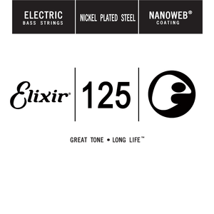 Elixir Anti-Rust Nanoweb Coated Electric Bass Single Strings 15425 Super Light B .125